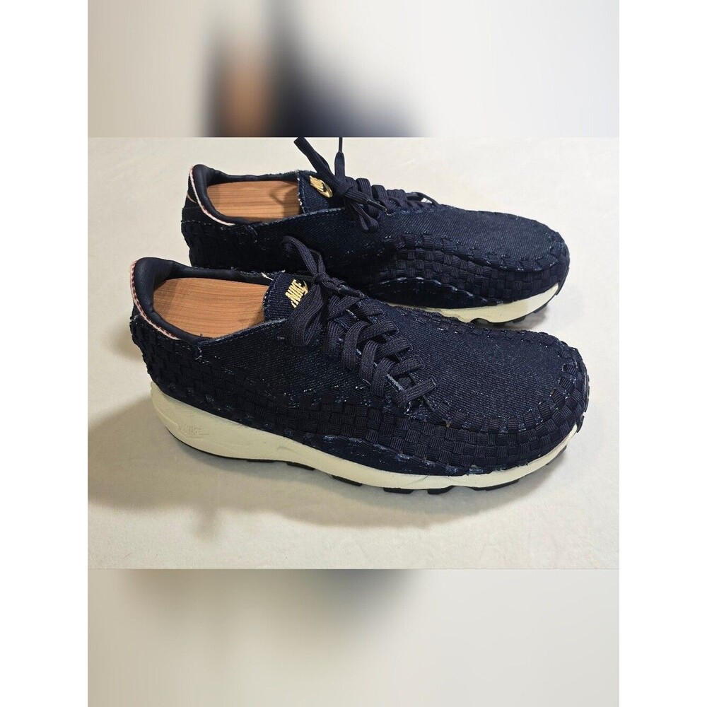 Nike Air Footscape Woven Obsidian Denim Sneakers Womens Size 8.5 Athletic Shoes